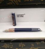AAA Grade Mont Blanc M Rose Gold Clip & Blue Fountain Pen
